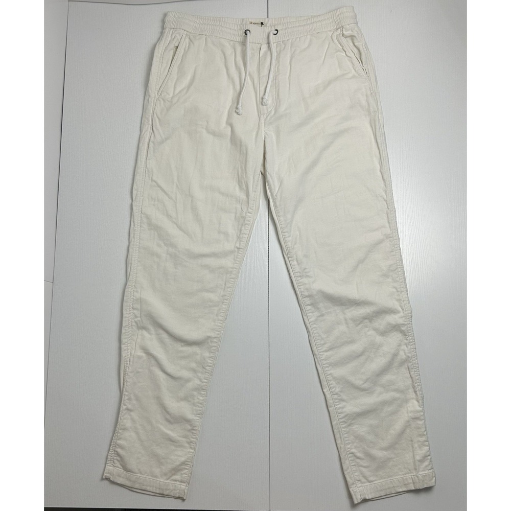 Marine Layer Drawstring Pants Mens XL White Slim Straight Casual Comfort Coastal